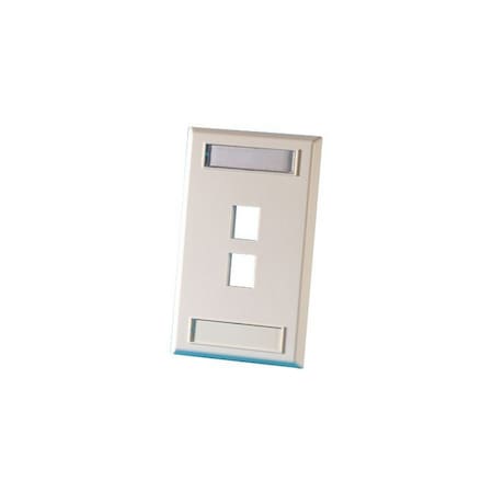 Ortronics 2-PORT FLUSH MOUNT UNLOADED, SINGLEGANG PLASTIC FACEPLATE KSFP2-88